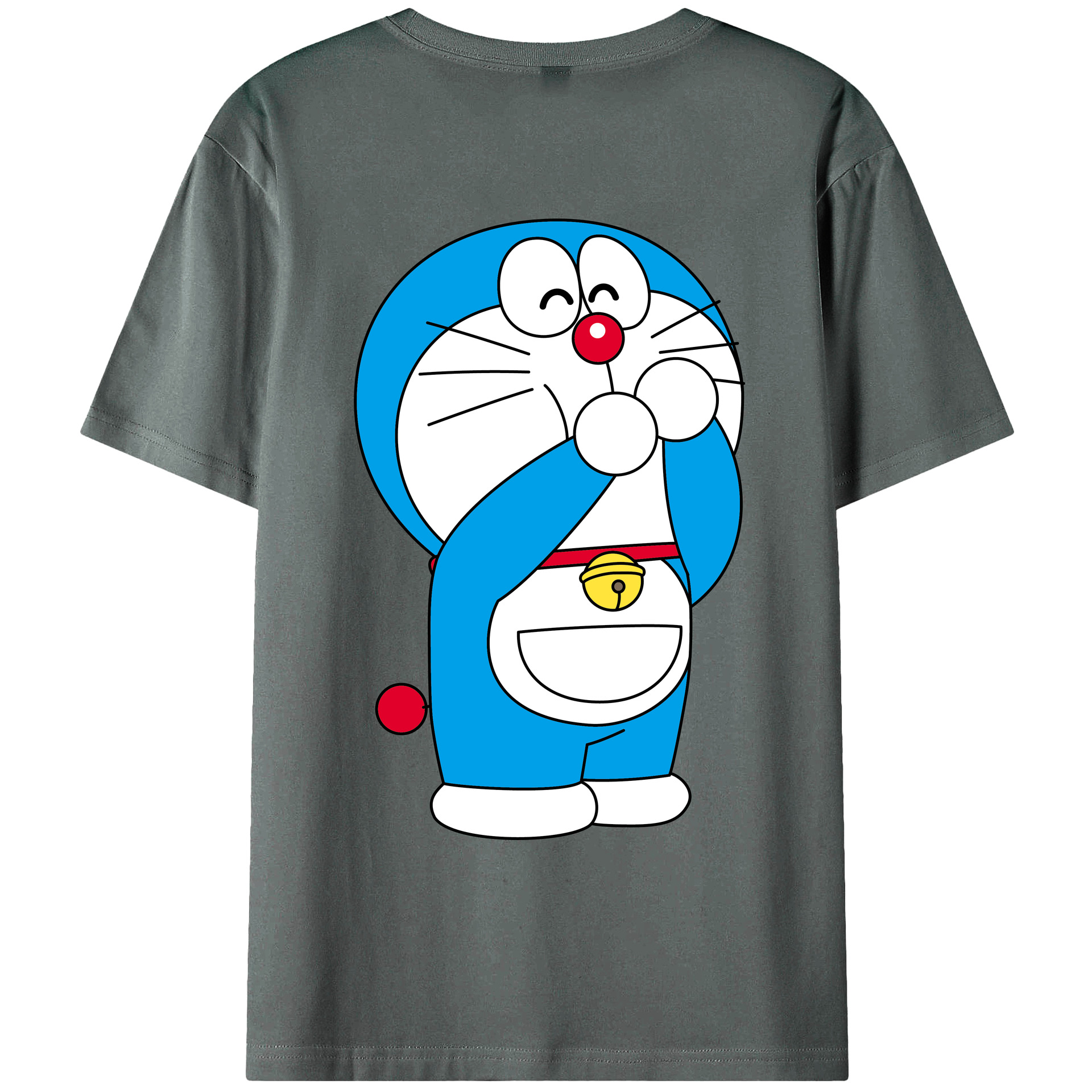 （画像用） ドラえもん Doraemon 綿100％ メンズ半袖Tシャツ（バックプリント） 通気性